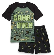 NEW boy's Wonder Nation Short Sleeve Tee  Shorts Pajama Set, S 6-7 