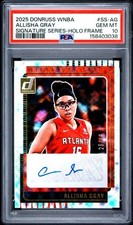 2025 PANINI DONRUSS WNBA SIGNATURE SERIES #SS-AG ALLISHA GRAY HOLO FRAME PSA 10