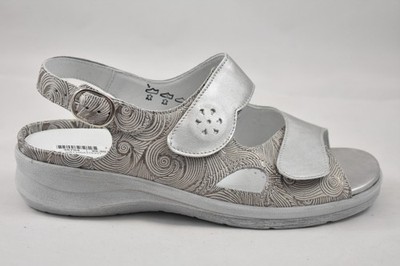 Waldläufer MERLE Damen Sandale - Sandalette grau NEU Gr. 7 Weite M