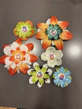 Becka Makes Buttons Rad&rsquo;s Dino Babies Hair Flower Clips Lot of 6 Deadstock