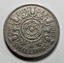 1961 Great Britain 2 Two Shillings/Florin - British Coin - Copper Nickel - World