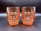 Jeannette Glass WINDSOR DIAMOND Pink Flat Water Tumbler (2)