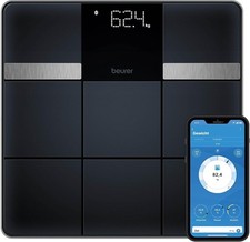 Beurer BF450 Bluetooth Body Fat Scale, 17 Metrics, 8 Users, Frosted Glass 180kg