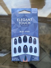 Elegant Touch False Nails - Blue Steel - 24 Nails, Glue Included
