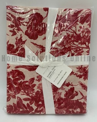 Pottery Barn Sorrel Floral Toile Shower Curtain Red 72'' Square #B8020