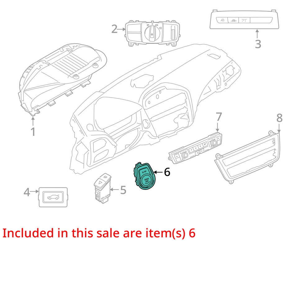 INTERRUPTOR DE ENCENDIDO 228I 320i 328D 328i 328I GT 335i 335i GT 428i 435i 12-15 1010819 Foto 3 de 4