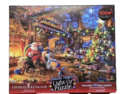 ぽ*ん様 トーマス・キンケード 『クリスマス ・ クロッシング』 ライトアップ Thomas Kinkade Holiday Magic - Light Up Puzzle | eBay