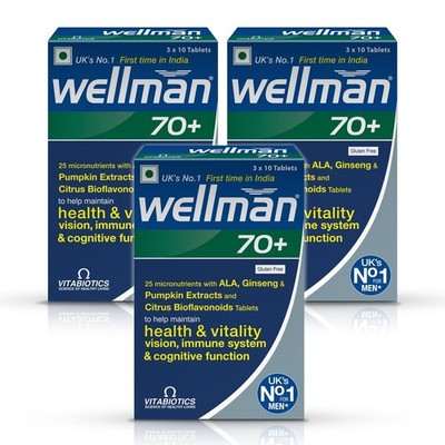 (3 Pack) Wellman 70+ Multivitamin (30 Tabs) Boosts Vision, Health Immune System