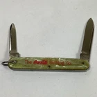 Kutmaster Drink Coca Cola Knife Folding 2 Blade Pearlite Handle Coke USA Vtg