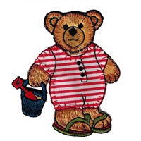 AufnäHer - BäR Teddy Im Badeanzug - (BR865/1) Gr. Ca. 6,5 X 8 Cm