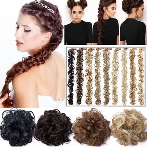 Long Thick Real Natural Messy Bun Hair Wrapupdo Extensions Curly
