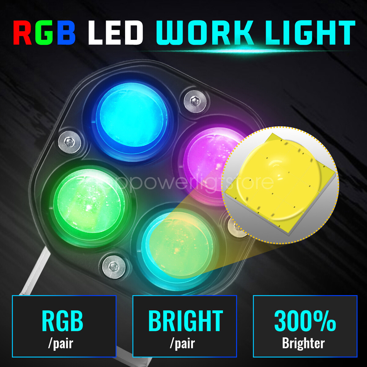 4 177W LED Driving Work Light Lamp Flood Spot Combo Off Road Lighting For 4X4 Off Road Fog Lights Led Projector Truck With Red Shape Drl
