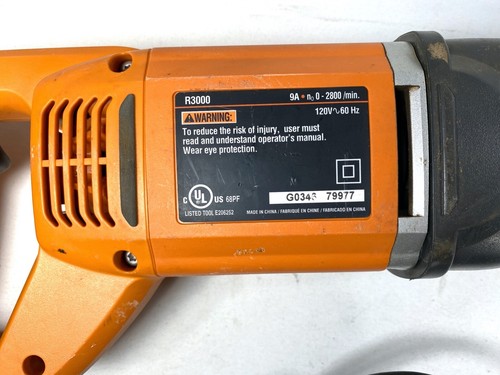 Ridgid 9 AMP kabelgebundene regelbare Säbelsäge mit Koffer R3000 RECON - Bild 7 von 12