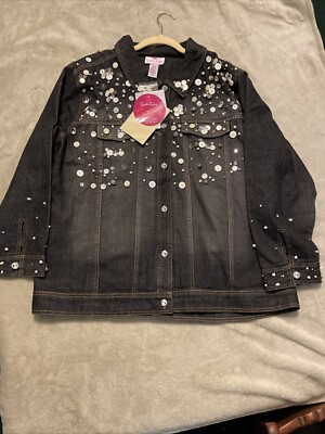 QUACKER FACTORY WOMENS DENIM JACKET #23009 SIZE 3X