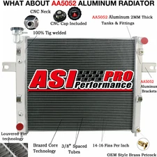 4 Row Aluminum Radiator For 1999-2004 Jeep Grand Cherokee 4.0L L6