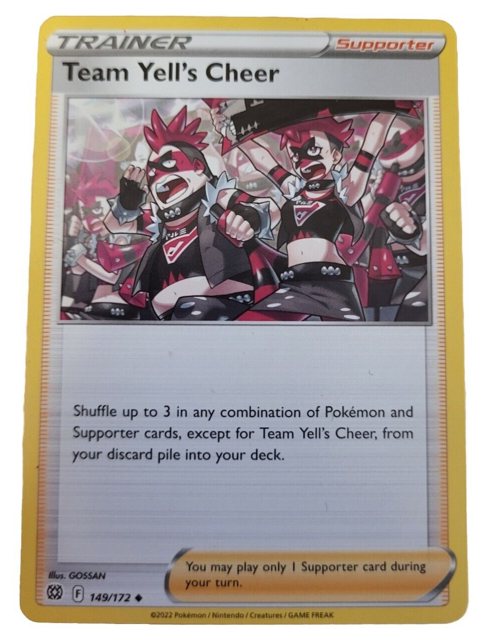 Team Yell's Cheer 149/172 Trainer Pokemon Trading Card