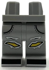 Lego New Light Bluish Gray Minifig Pants Legs w/ Pockets Rips w/ Yellow Legs