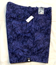 NWT- Roundtree Yorke Men's Flat Front Casuals Shorts 8" inseam-Navy-Size-38