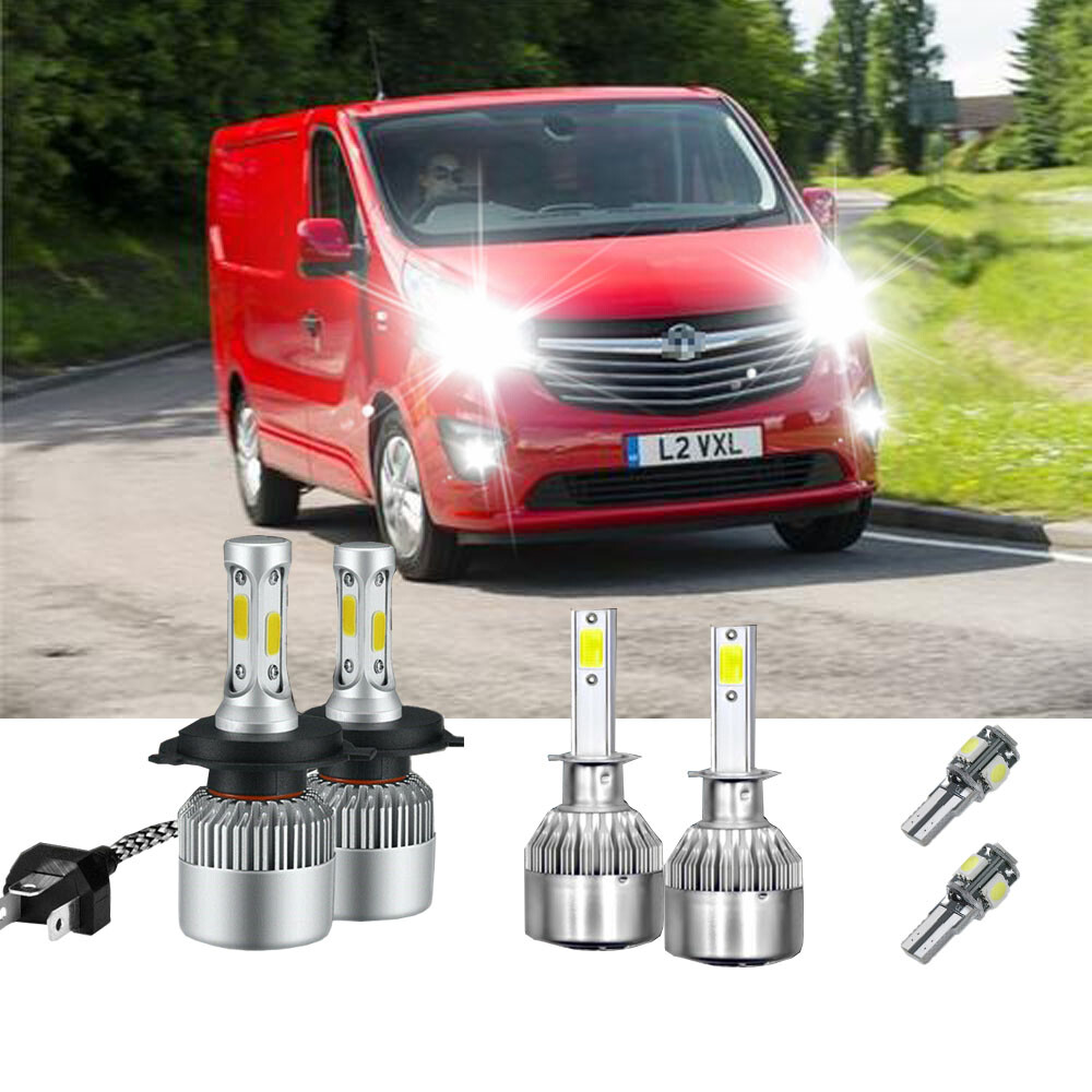 H4 LED Headlight Bulb Upgrade Kit For Vauxhall/Opel Vivaro (2001-2014) - 6000K Xenon White