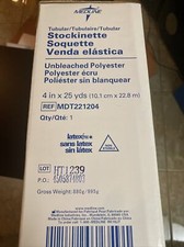 New In Box Medline Unbleached Stockinette 4 X 25 yds Latex Free Non Sterile