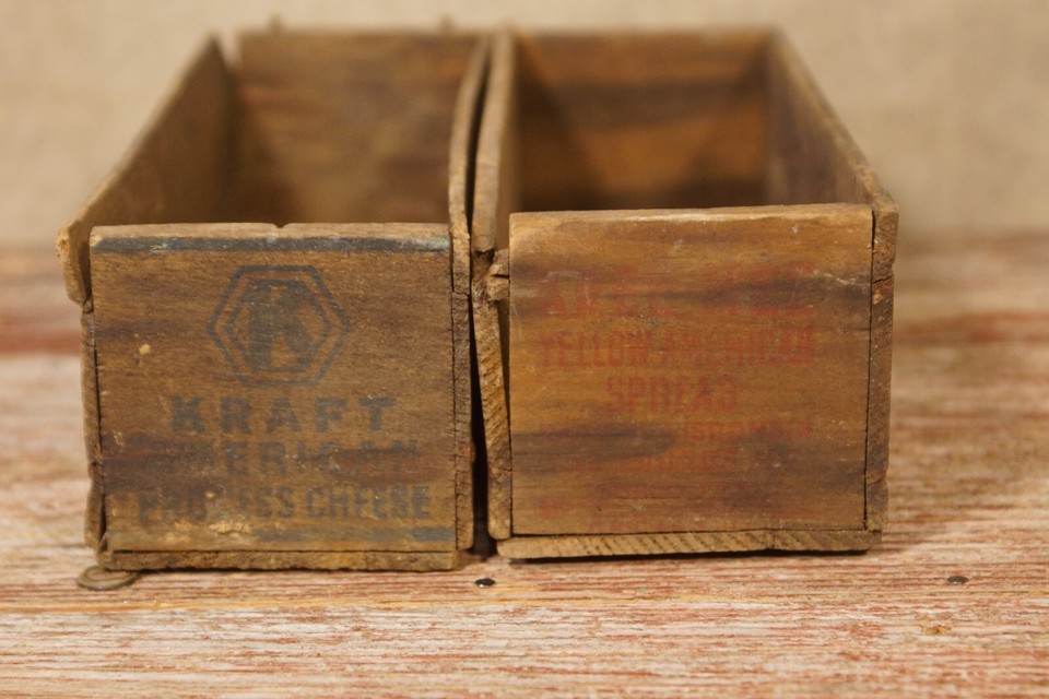 Antique Dairyland Brand Kraft American Wooden Cheese Boxes eBay