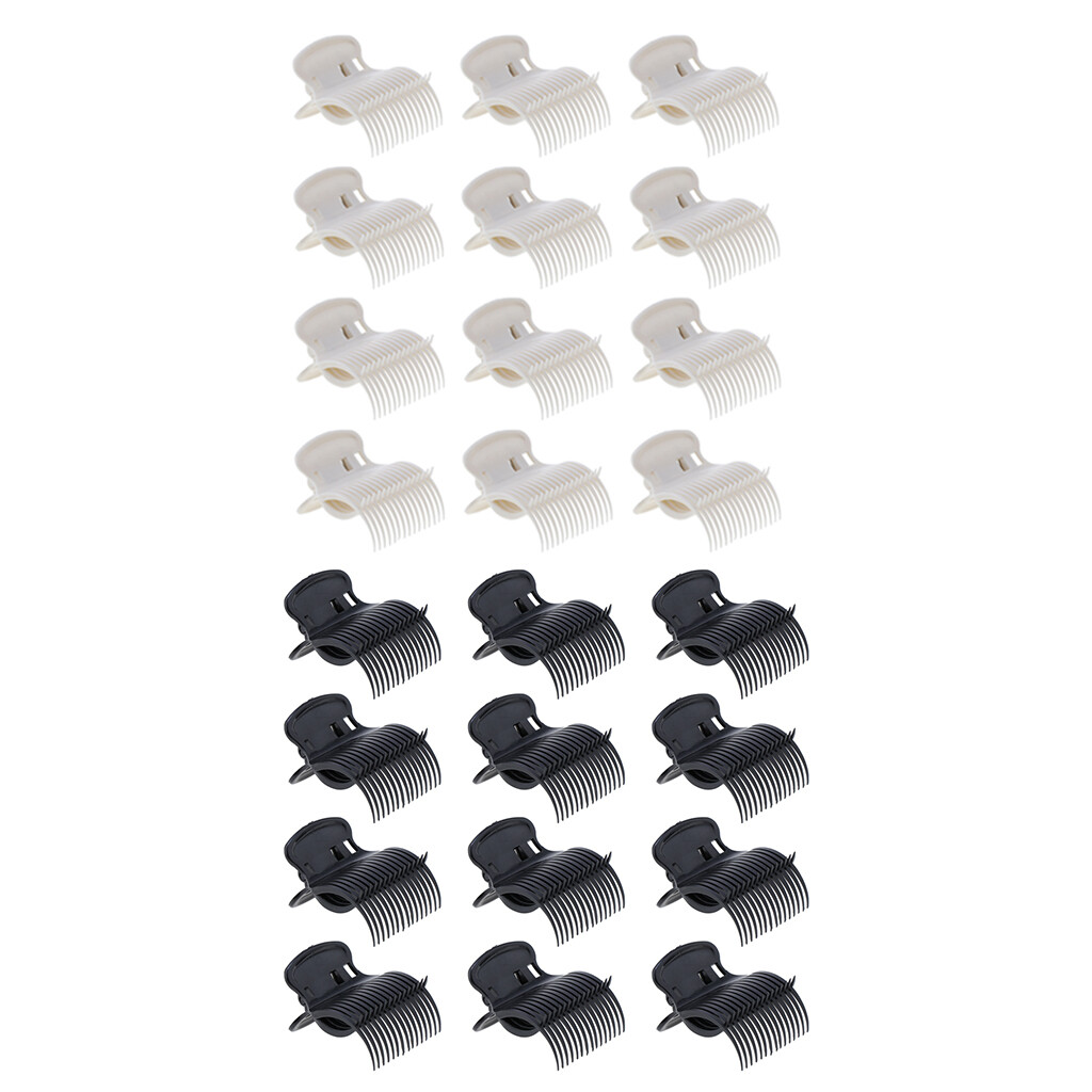 21 Lockenwickler-Klammern Aus Kunststoff – Schwarz, Für Hot Rollers & Normale Wickler