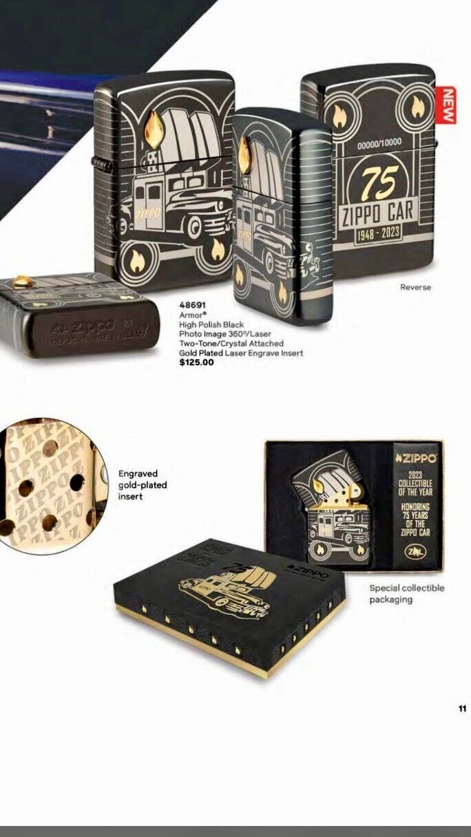 2023 ZIPPO CAR COLLECTIBLE OF THE YEAR 75TH ANNIVERSARY ZIPPO LIGHTER LIMITED ED. Available Now for 106.25