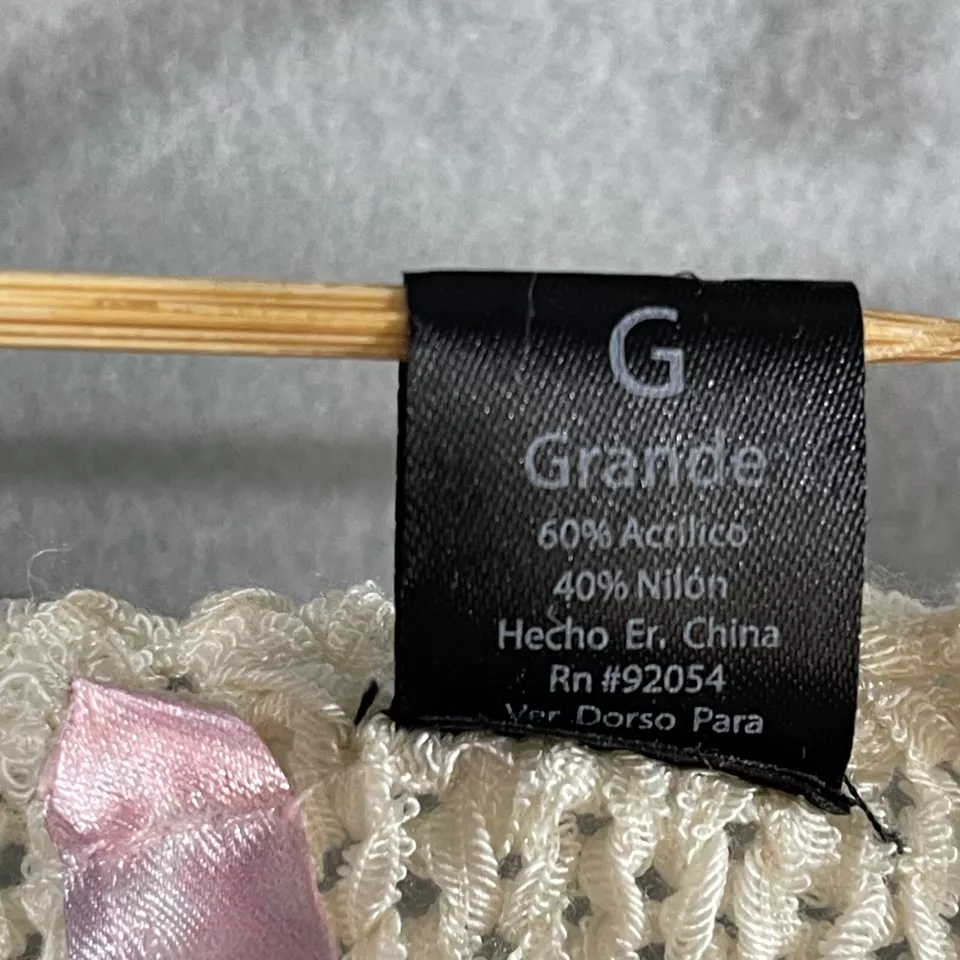 Colete Suéter Love By Design Feminino Marfim L Malha Aberta Frente Aberta Casa de Campo Boho Quadril - Imagem 4 de 4