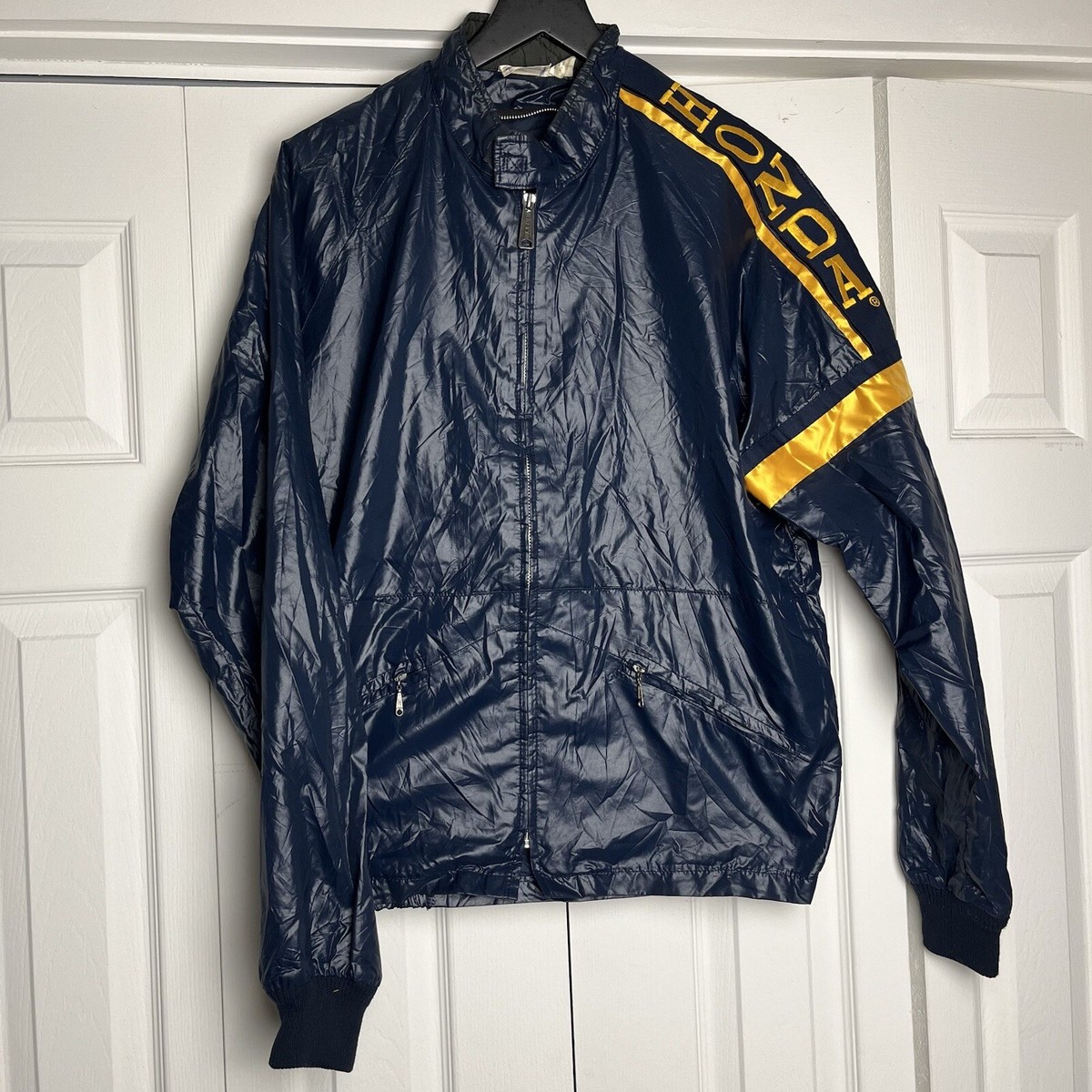 Vintage Vtg 1970s 70s Honda Light Windbreaker zip up nylon Racing