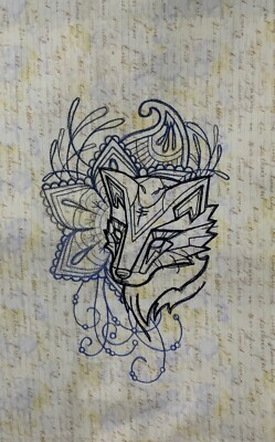2, fox and rabbit talisman  embroidered panels, good for purses, pillows, 