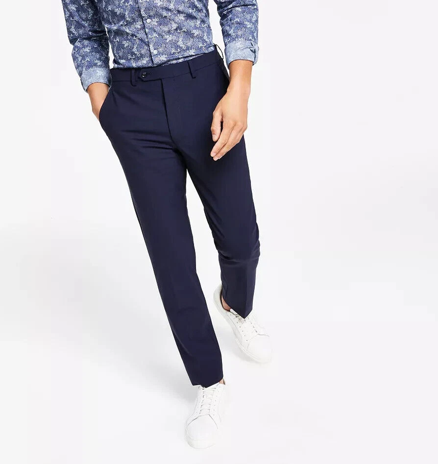 BAR III Mens Pants 30x30 Navy Skinny Fit Solid Wool Wrinkle Resistant NWOT  | eBay