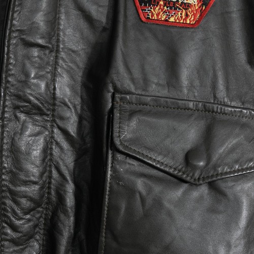 Vintage Excelled Type A-2 Leather Flight Bomber Jacket Mens 2XL - NY Fire Dept - Picture 4 of 9