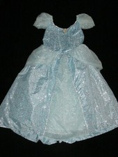 EUC Disney Parks Girls Deluxe PRINCESS CINDERELLA Ball Gown Costume Sz L 10/12