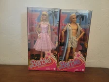 Barbie The Movie Collectible Doll Margot Robbie Ken Ryan Goslin Pastel Beach 2pc