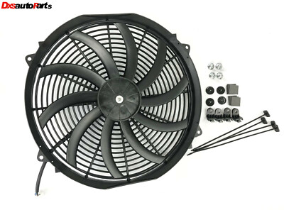 16'' INCH S Blade SLIM ELECTRIC RADIATOR FAN PULLER HIGH POWER MOTOR 3200 CFM