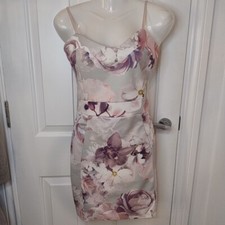 Multicoloured Floral Bodycon Sleeveless Dress Size 8 Knee-Length