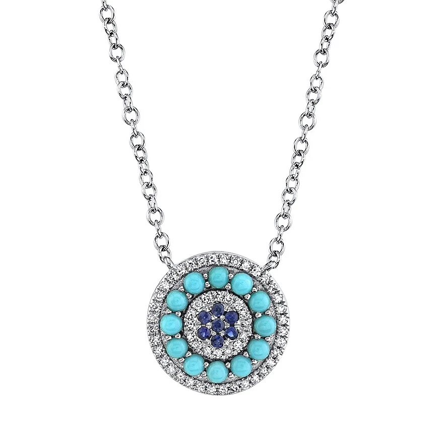 Turquoise and diamond pendant deals
