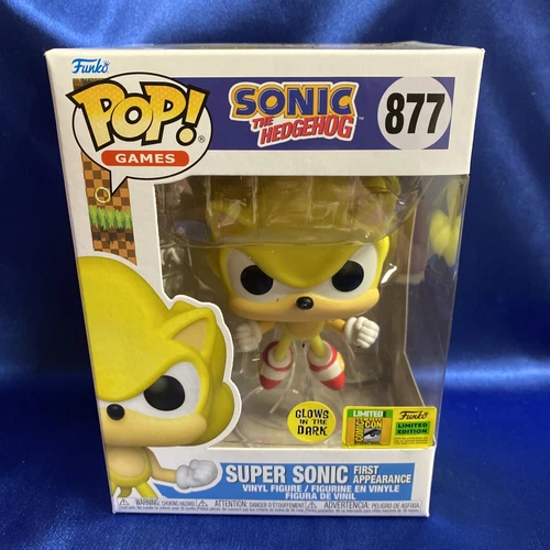 Funko Pop! Games Sonic The Hedgehog Super Sonic 1st Appear 877 GITD SDCC LE