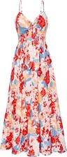 Grace Karin 2024 Summer Beach Dress - Floral Boho Flowy Maxi Dress Size 2XL XXL