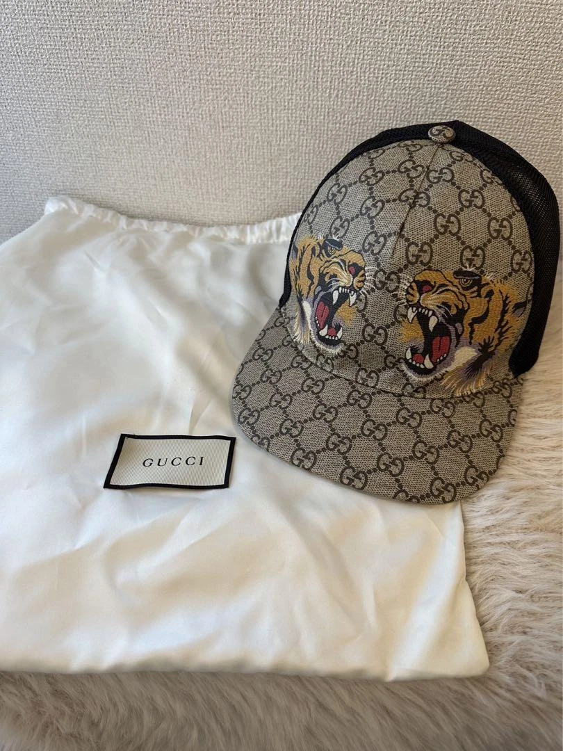 Gucci GG Supreme Tiger Baseball Cap Canvas XL Size (23.2 - 23.6