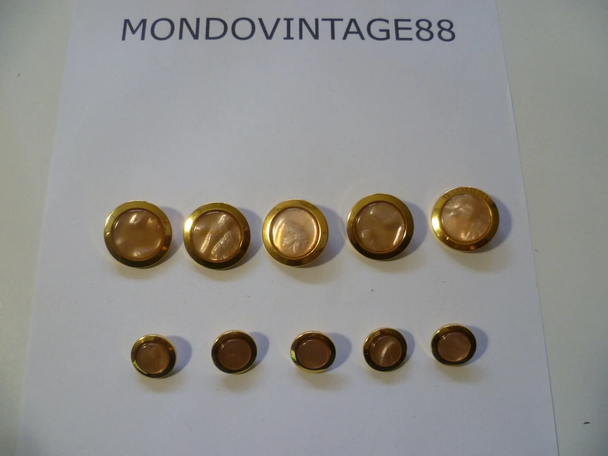 5 pezzi/lotto 15 mm bottoni vintage dorati bottoni rotondi in plastica per progetti di cucito e artigianato accessori - Italia