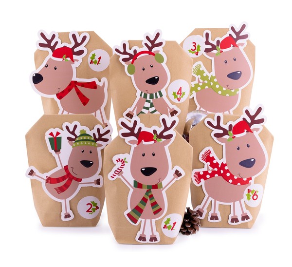 Pajoma Adventskalender Rentier | Zum BefüLlen | 24 PapiertüTen | GeschenktüTen-image