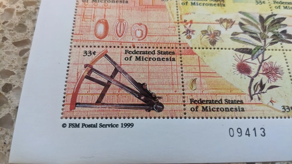 Viaje del Pacífico Micronesia 1999 - Hoja de 20 estampillas - Expo Mundial Australia Foto 3 de 4