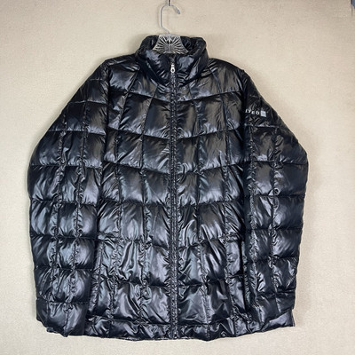 Obermayer Jacket Womens XL Black Puffer Down Lined Full Zip Mid Length High Neck