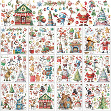12 Sheets Christmas Rub on Transfers for Crafts and Furniture Christmas Rub on T