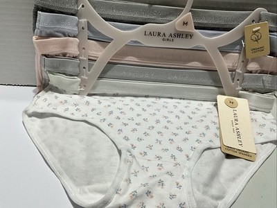 Laura Ashley Girls 5 pack Cotton Spandex Briefs M Size 7-8 Assorted Colors New