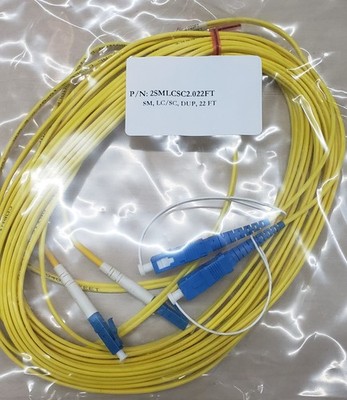 22' Corning PLUS Duplex /Fiber/ LC-SC Cable RoHS Sealed New Fast Ship
