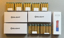 Olight Ostation AA & AAA Rechargeable Ni-MH 52 Battery Lot I3E Eos Flashlight