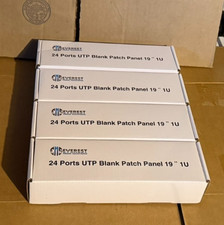 Everest 24 Port Keystone Patch Panel 4-Pack Removable 6-Port Panels 1U Slim