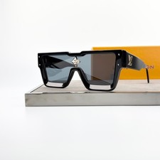 Louis Vuitton Z1547E Cyclone Shield Sunglasses Black LV Crystal Logo New w/ Box